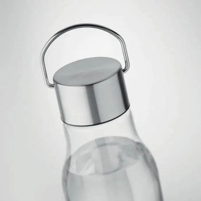 Flacon rpet cu capac pp 600 ml sticla transparenta cu capac inox periat si maner integrat