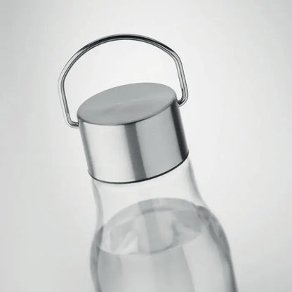 Flacon rpet cu capac pp 600 ml sticla transparenta cu capac inox periat si maner integrat