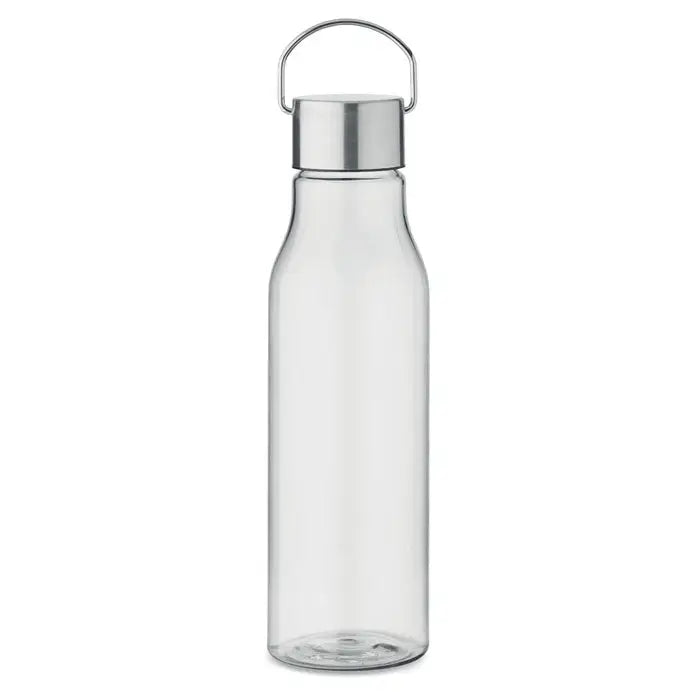 Flacon rpet transparent cu capac argintiu din metal si maner din plastic pp 600 ml pentru apa