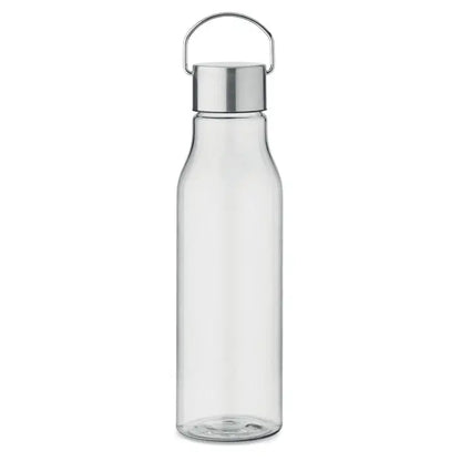 Flacon rpet transparent cu capac argintiu din metal si maner din plastic pp 600 ml pentru apa