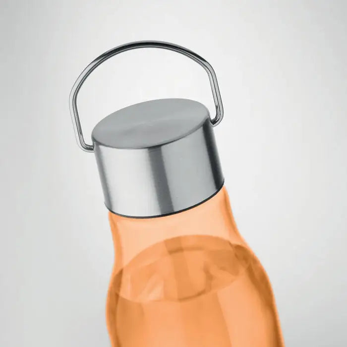 Flacon rpet transparent portocaliu cu capac pp de 600 ml din otel inoxidabil si maner elegant