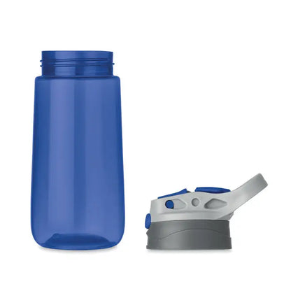 Sticlă de apă flacon tritan 450 ml albastru transparent cu capac sport gri și albastru din plastic tritan
