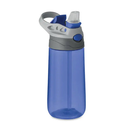 Flacon tritan 450 ml albastru din plastic translucid cu capac sport gri si albastru cu maner integrat