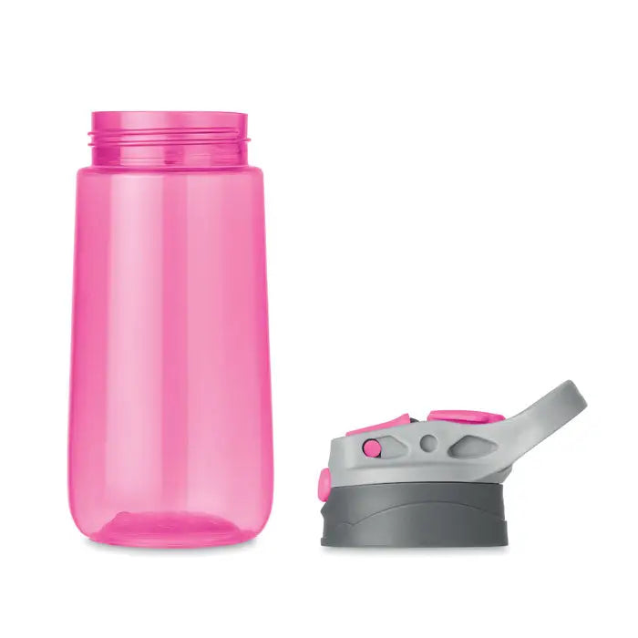 Flacon tritan 450 ml sticlă de apă din plastic roz translucid cu capac flip-top gri și roz