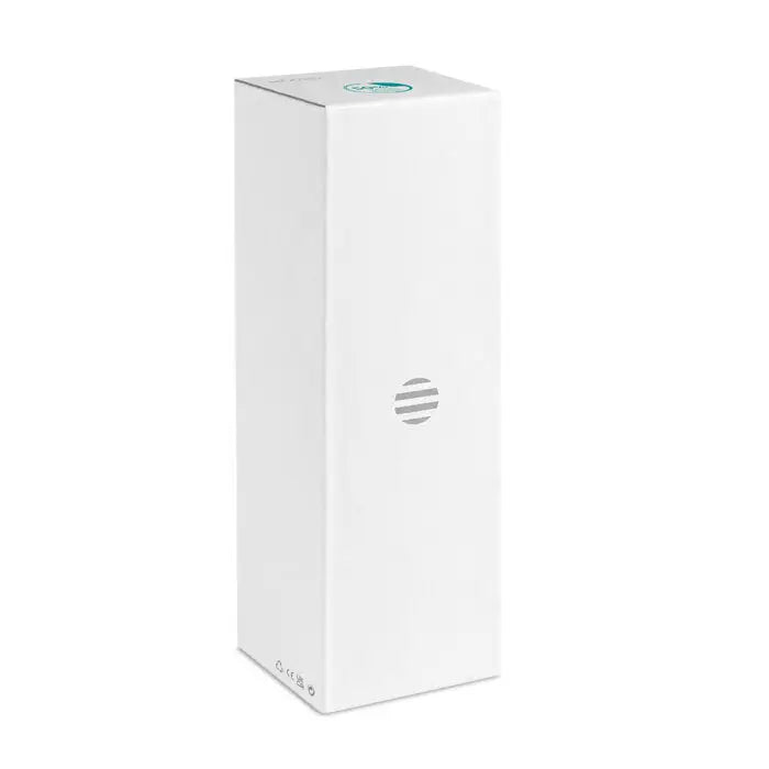 Cutie albă dreptunghiulară flacon Tritan Renew™ 500 ml cu design minimalist și logo gri subtil