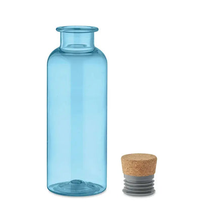 Flacon tritan renew™ 500 ml sticlă de apă din sticlă albastru deschis translucid cu dop de plută și silicon
