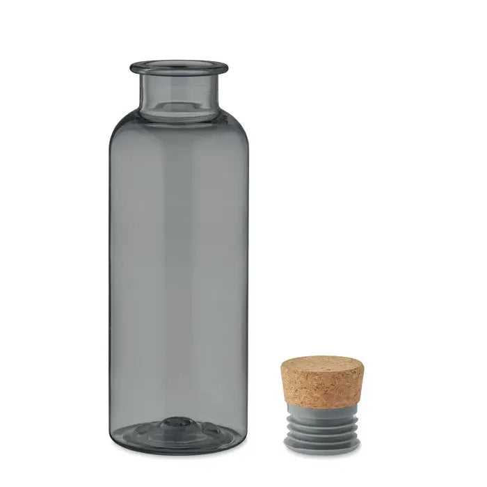 Sticlă de apă flacon tritan renew™ 500 ml din sticlă gri translucidă cu dop de plută și silicon