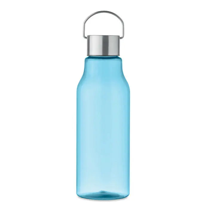 Flacon tritan renew 800 ml sticlă de apă din plastic translucid albastru deschis cu capac și mâner metalic argintiu