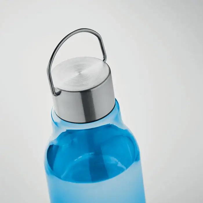 Sticlă de apă albastră translucidă flacon tritan renew 800 ml cu capac din oțel inoxidabil argintiu și mâner