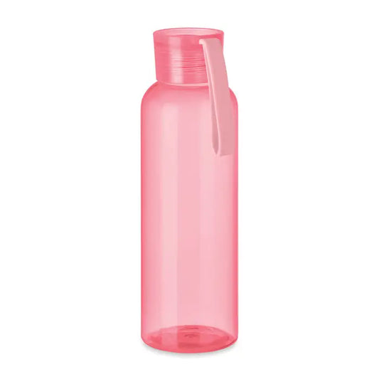 Flacon tritan si cuier 500ml sticla transparenta roz cu capac infiletabil si maner integrat pentru transport