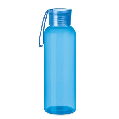 Flacon tritan si cuier 500ml un recipient translucide albastru din plastic cu capac insurubabil si maner atasat