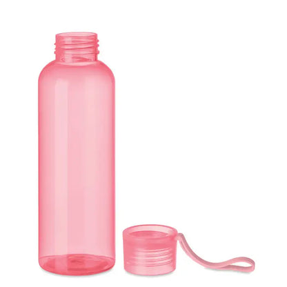 Flacon tritan si cuier 500ml sticla de apa roz translucida din plastic cu capac filet si maner integrat