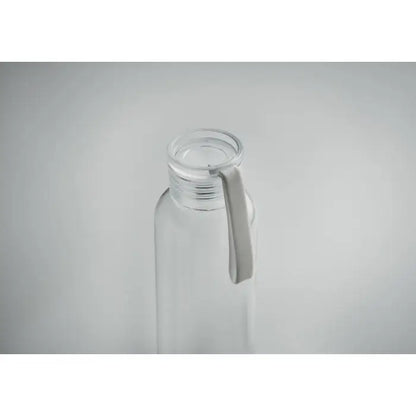 Flacon tritan si cuier 500ml transparent cu design minimalist si curea din silicon gri deschis