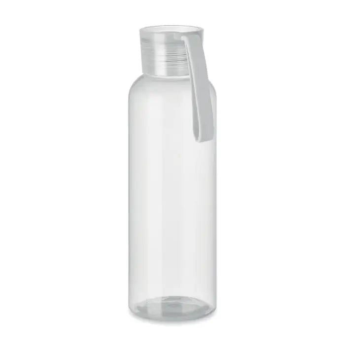 Flacon tritan transparent cu capac gri translucid si bucla integrata pentru transport 500ml