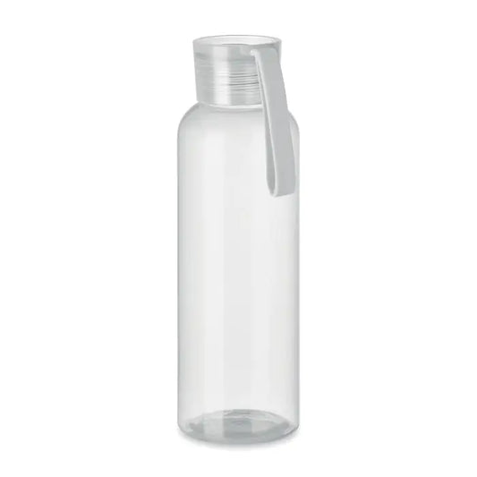 Flacon tritan transparent cu capac gri translucid si bucla integrata pentru transport 500ml