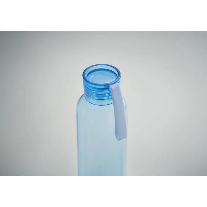 Flacon tritan albastru transparent de 500ml cu capac infiletabil si maner de transport alb integrat