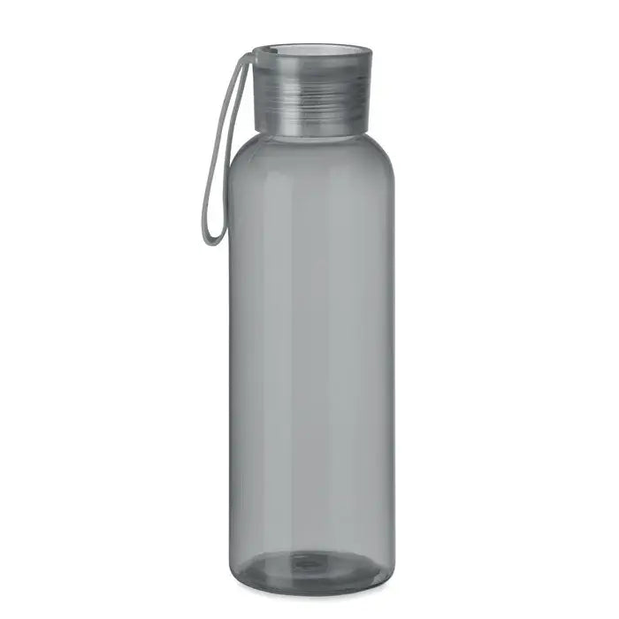 Flacon tritan si cuier 500ml sticla transparent gri din plastic cu capac argintiu metalic si maner de prindere