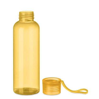 Flacon tritan si cuier 500ml sticla de apa galbena translucida din plastic cu capac cu filet si maner integrat