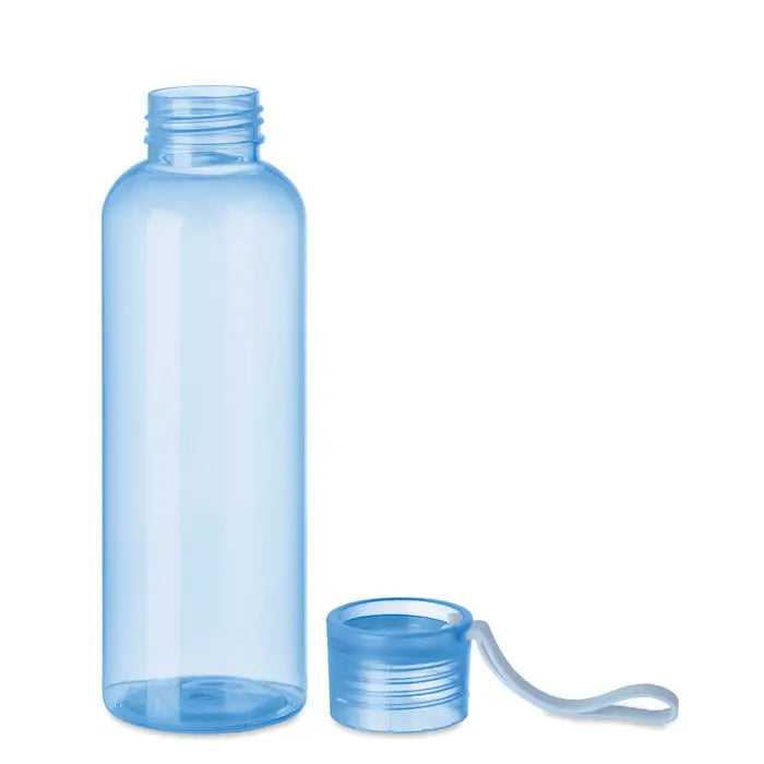 Flacon tritan 500ml transparent albastru deschis cu capac cu filet si maner integrat pentru transport usor
