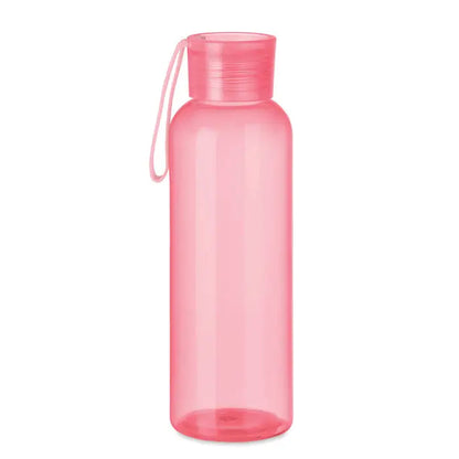 Flacon Tritan si cuier 500ml flacon din plastic roz translucid cu curea de transport roz