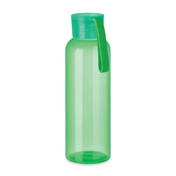 Flacon tritan transparent verde de 500ml cu capac teal si toarta integrata pentru apa si bauturi
