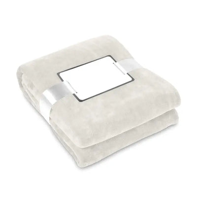 Flanel patura beige moale cu textura catifelata si margini bine finisate pentru confort si caldura