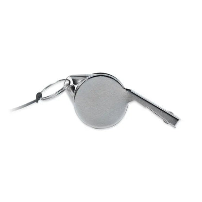 Fluier metalic silver metallic whistle with key ring attachment for easy carrying and use