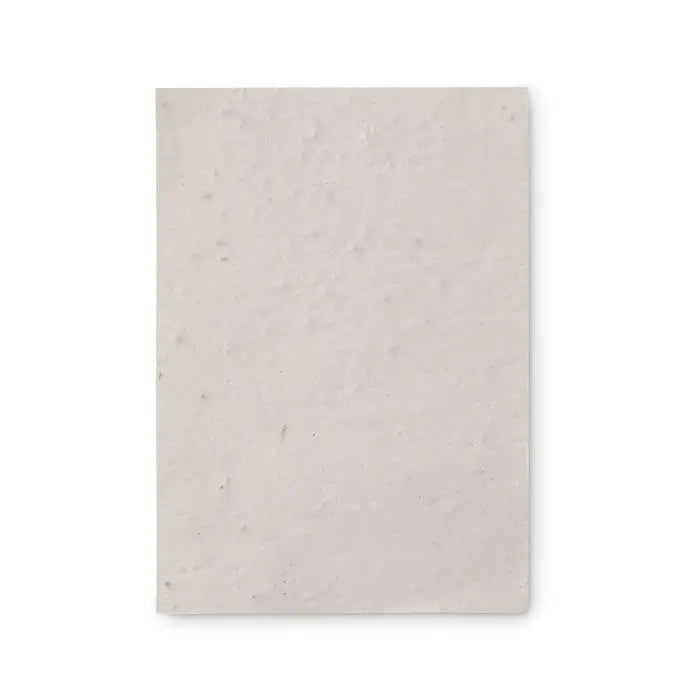 Notă rectangulară a6 de hârtie cu semințe de flori sălbatice, copertă texturată din hârtie sădită, culoare off-white
