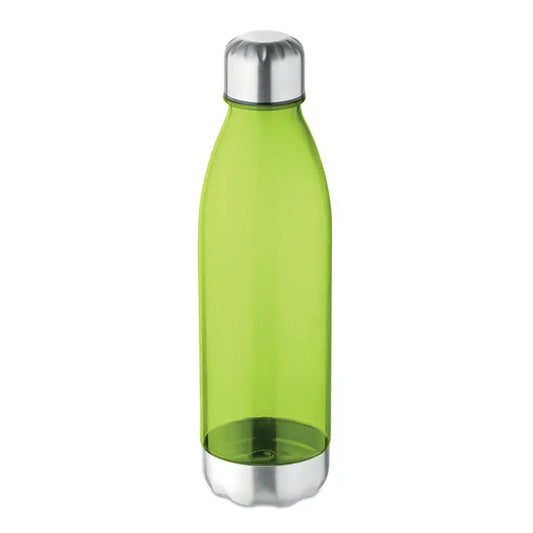 Forma lapte sticla de 600 ml este o sticla translucida verde lime cu capac si baza metalice argintii