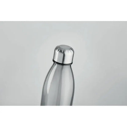 Sticlă forma lapte de 600 ml din sticlă transparentă cu capac metalic argintiu elegant