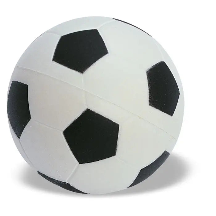 Fotbal antistres mingea neagra si alba cu model clasic pentagon si hexagon pentru reducerea stresului