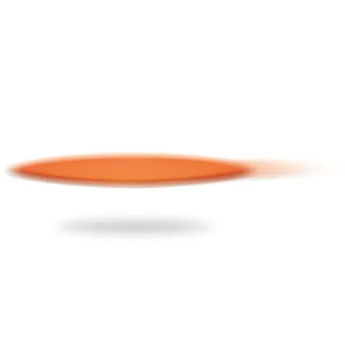 Frisbee pliabil portocaliu oval cu gradient moale si efect subtil de blur in husa usoara si compacta