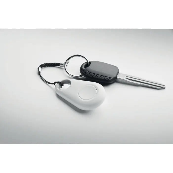 Gasitor cheie alb, ovale, bluetooth cu carcasă plastic netedă și buton circular pentru găsirea cheilor