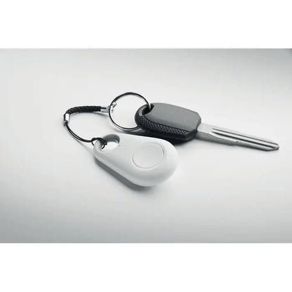 Gasitor cheie alb, ovale, bluetooth cu carcasă plastic netedă și buton circular pentru găsirea cheilor