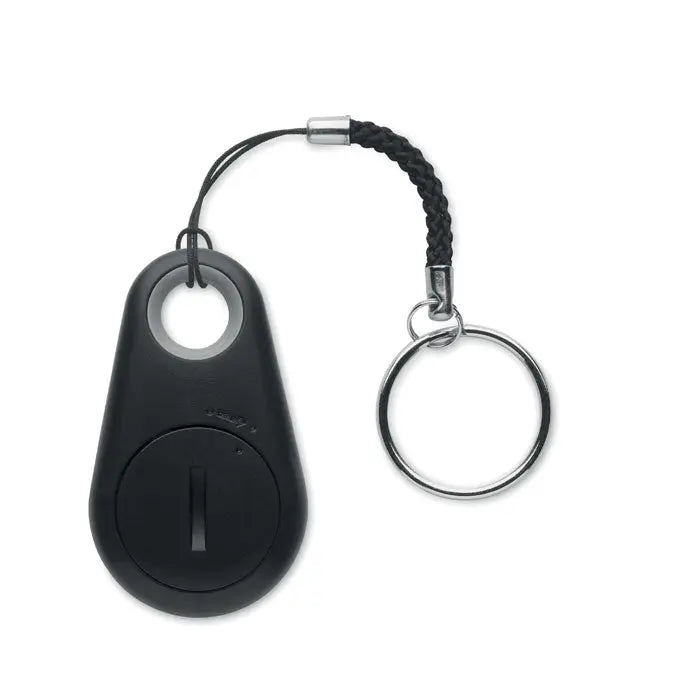 Gasitor cheie negru oval cu snur impletit negru si inel metalic argintiu pentru chei si accesorii