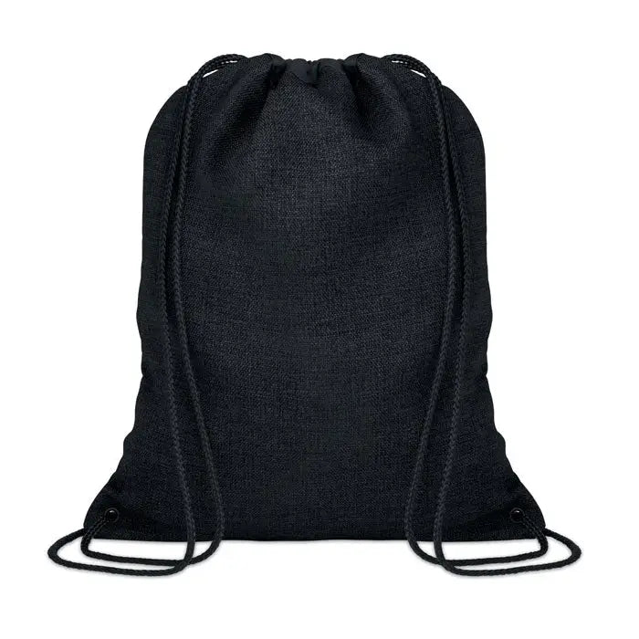 Geanta 1200d cu snur negru un rucsac negru din material texturat cu sfori negre asortate