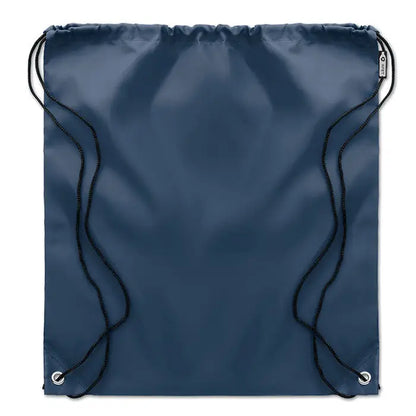 Geanta 190t rpet bleumarin cu snur negru si inele metalice argintii pentru transport facil