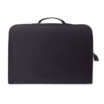 Geanta conferinta neagra din piele ecologica cu maner superior si fermoar pentru transport laptop