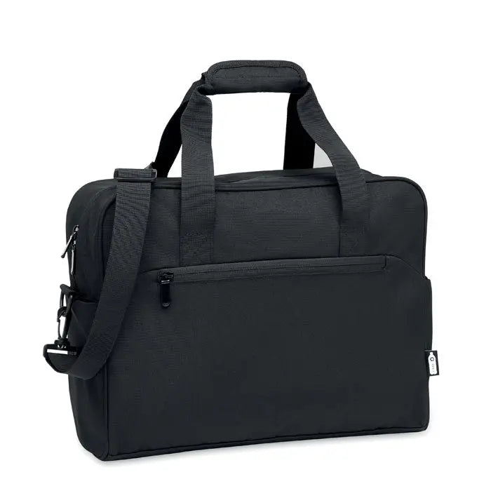 Geanta de calatorie de mana personalizata neagra din material textil cu bretea reglabila si maner superior