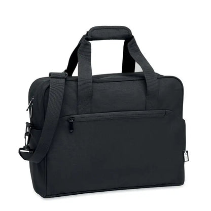Geanta de calatorie de mana personalizata neagra din material textil cu bretea reglabila si maner superior