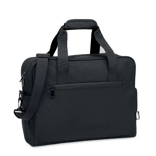 Geanta de calatorie de mana personalizata neagra din material textil cu bretea reglabila si maner superior
