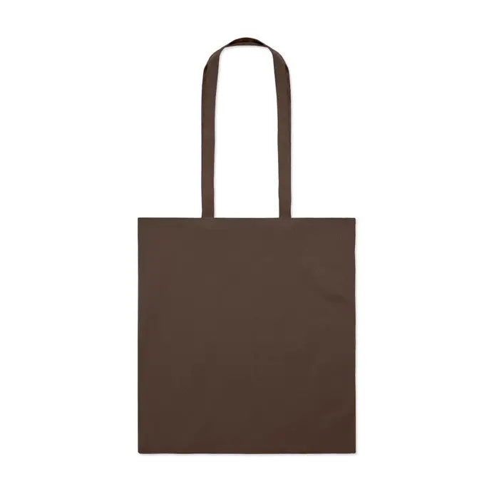 Geantă de cumpărături din bumbac maro 140 gr/m² cu mânere asortate din pânză