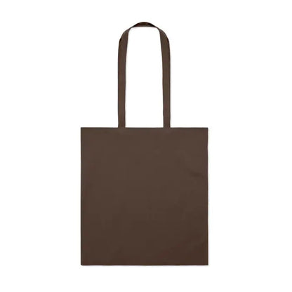 Geantă de cumpărături din bumbac maro 140 gr/m² cu mânere asortate din pânză