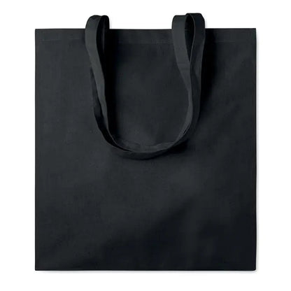 Geanta de cumparaturi din bumbac negru de 140 gr m² cu manere rezistente din material canvas