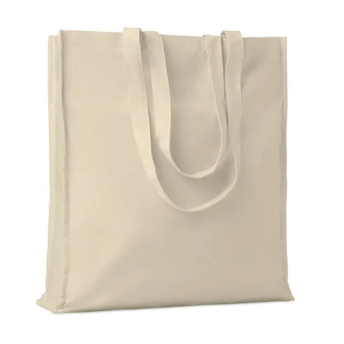 Geantă de cumpărături din bumbac 140 gr/m² cu mâner bej din pânză bej
