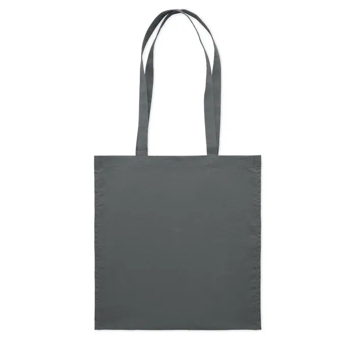 Geanta de cumparaturi din bumbac 140 gr/m² tote bag simplu gri inchis cu manere asortate