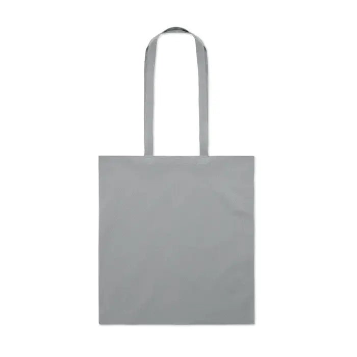 Geanta de cumparaturi din bumbac 140 gr m2 gri minimalist cu doua toarte asortate