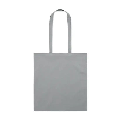 Geanta de cumparaturi din bumbac 140 gr m2 gri minimalist cu doua toarte asortate