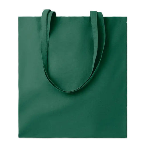 Geanta de cumparaturi din bumbac 180 gr/m² verde inchis cu manere rezistente din panza