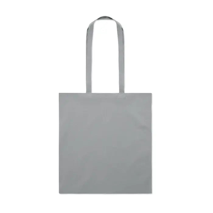 Geanta de cumparaturi din bumbac organic eu minimalista gri cu manere asortate din panza